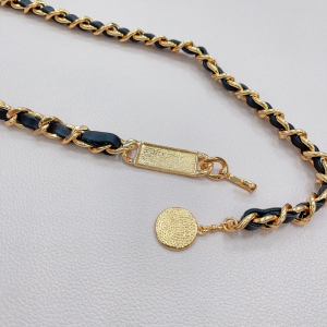 Essenceofluxury Womens Belts Chanel Chain Leather Belt in Black A175PP240 AA196062