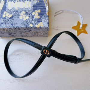 Essenceofluxury Womens Belts Dior Bobby Belt in Black Smooth Calfskin 15MM A175PP240 AA196036