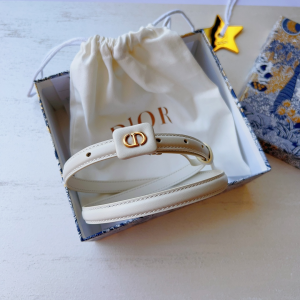 Essenceofluxury Womens Belts Dior Bobby Belt in White Smooth Calfskin 15MM A175PP240 AA196038