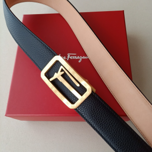 Essenceofluxury Womens Belts Ferragamo Leather Belt in Black 34MM A175PP240 AA196072