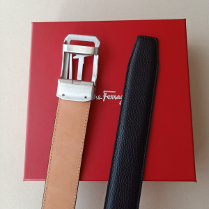 Essenceofluxury Womens Belts Ferragamo Leather Belt in Black 34MM A175PP240 AA196073