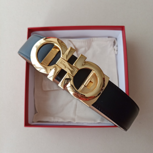 Ferragamo Leather Belt Black 34MM 