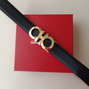 Essenceofluxury Womens Belts Ferragamo Leather Belt in Black 34MM A175PP240 AA196074