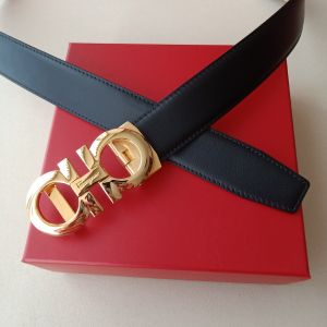 Essenceofluxury Womens Belts Ferragamo Leather Belt in Black 34MM A175PP240 AA196074