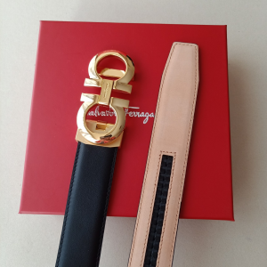 Essenceofluxury Womens Belts Ferragamo Leather Belt in Black 34MM A175PP240 AA196074