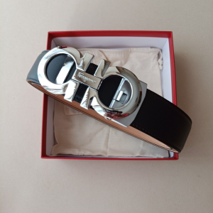 Ferragamo Leather Belt Black 34MM 