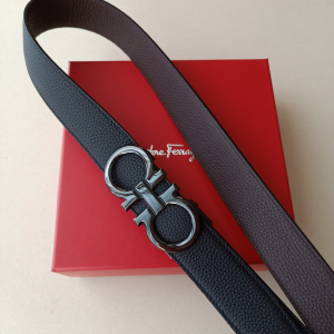 Essenceofluxury Womens Belts Ferragamo Leather Belt in Black 34MM A175PP240 AA196076