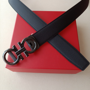 Essenceofluxury Womens Belts Ferragamo Leather Belt in Black 34MM A175PP240 AA196076