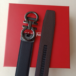 Essenceofluxury Womens Belts Ferragamo Leather Belt in Black 34MM A175PP240 AA196076