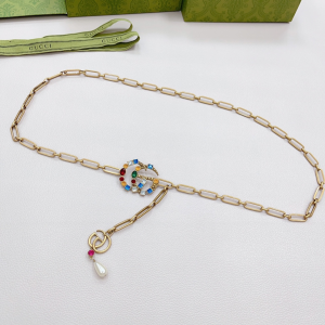 Essenceofluxury Womens Belts Gucci Double G Gold Chain Belt A175PP240 AA196068