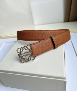 Loewe Anagram Leather Belt Brown 32MM 