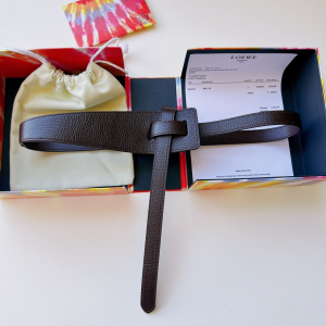 Essenceofluxury Womens Belts Loewe Leather Knot Belt in Black 40MM A175PP240 AA196029