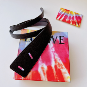 Essenceofluxury Womens Belts Loewe Leather Knot Belt in Black 40MM A175PP240 AA196029