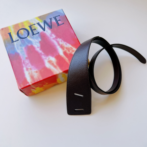 Essenceofluxury Womens Belts Loewe Leather Knot Belt in Black 40MM A175PP240 AA196029