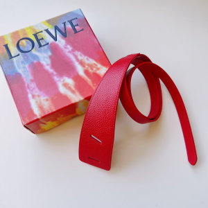 Essenceofluxury Womens Belts Loewe Leather Knot Belt in Red 40MM A175PP240 AA196027