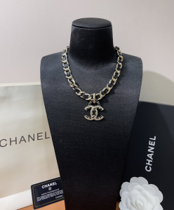 Chanel CC Chain and Leather Necklaces 