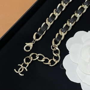Essenceofluxury Womens Jewelry Chanel CC Chain and Leather Necklaces A152PP280 AA196017
