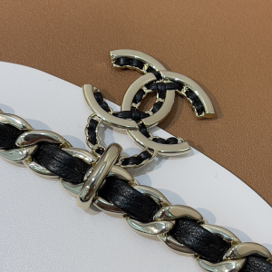 Essenceofluxury Womens Jewelry Chanel CC Chain and Leather Necklaces A152PP280 AA196017