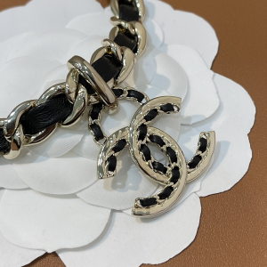 Essenceofluxury Womens Jewelry Chanel CC Chain and Leather Necklaces A152PP280 AA196017