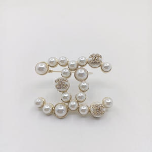 Chanel Pearl CC Logo Brooch 