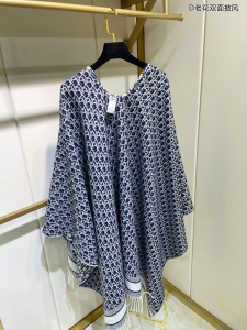 Essenceofluxury Womens Scarf Dior Oblique Cashmere Silk Shawl Scarf in Blue A151PP380 AA195732