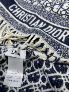 Essenceofluxury Womens Scarf Dior Oblique Cashmere Silk Shawl Scarf in Blue A151PP380 AA195732