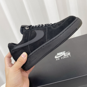 Nike Air Force 1 Low Top Sneakers Black Leather 44 Nike Air Force 1 Low Top Sneakers Black Leather 44