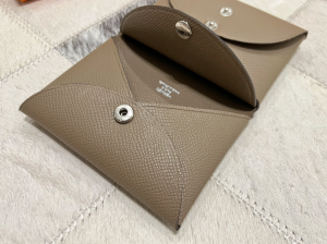 Essenceofluxury Free Gift Hermes Calvi Duo Compact Card Holder in Gray A62PP85 AA196207