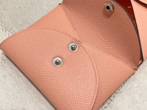 Essenceofluxury Free Gift Hermes Calvi Duo Compact Card Holder in Pink A62PP85 AA196209