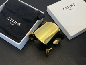 Celine Triomphe Shadow Cuff Bracelets Gold 