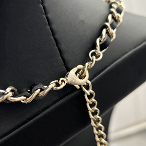 Essenceofluxury Womens Jewelry Chanel CC Logo Leather and Chain Necklace A62PP180 AA196214