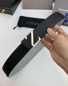 Zegna Leather Belt Black 40MM 