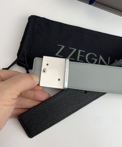 Essenceofluxury Mens Belts Zegna Leather Belt in Black 40MM A175PP240 AA196573