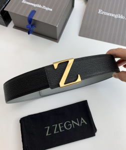Zegna Leather Belt Black 40MM 