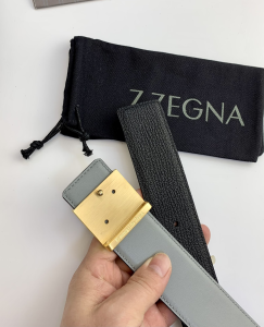 Essenceofluxury Mens Belts Zegna Leather Belt in Black 40MM A175PP240 AA196574