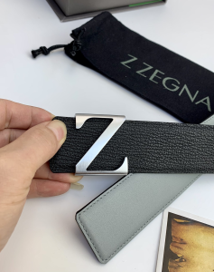 Essenceofluxury Mens Belts Zegna Leather Belt in Black 40MM A175PP240 AA196575