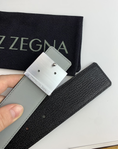 Essenceofluxury Mens Belts Zegna Leather Belt in Black 40MM A175PP240 AA196575