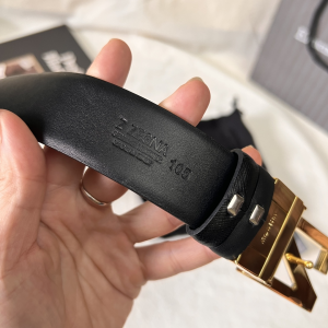 Essenceofluxury Mens Belts Zegna Leather Belt in Black A175PP240 AA196617