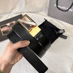 Essenceofluxury Mens Belts Zegna Leather Belt in Black A175PP240 AA196617