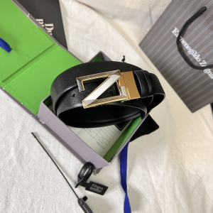 Essenceofluxury Mens Belts Zegna Leather Belt in Black A175PP240 AA196617