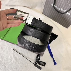 Essenceofluxury Mens Belts Zegna Leather Belt in Black A175PP240 AA196618