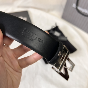 Essenceofluxury Mens Belts Zegna Leather Belt in Black A175PP240 AA196618