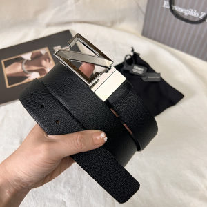 Essenceofluxury Mens Belts Zegna Leather Belt in Black A175PP240 AA196618