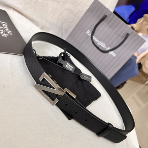 Essenceofluxury Mens Belts Zegna Leather Belt in Black A175PP240 AA196618