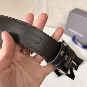 Essenceofluxury Mens Belts Zegna Leather Belt in Black Brown A175PP240 AA196616