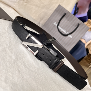 Essenceofluxury Mens Belts Zegna Leather Belt in Black Brown A175PP240 AA196616