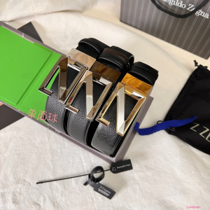 Essenceofluxury Mens Belts Zegna Leather Belt in Black Brown A175PP240 AA196616