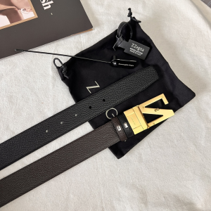 Essenceofluxury Mens Belts Zegna Leather Belt in Black Brown A175PP240 AA196619