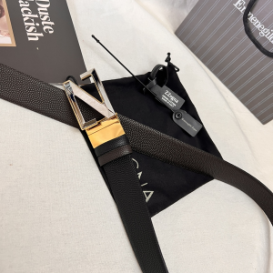 Essenceofluxury Mens Belts Zegna Leather Belt in Black Brown A175PP240 AA196619