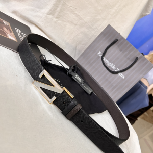 Essenceofluxury Mens Belts Zegna Leather Belt in Black Brown A175PP240 AA196619